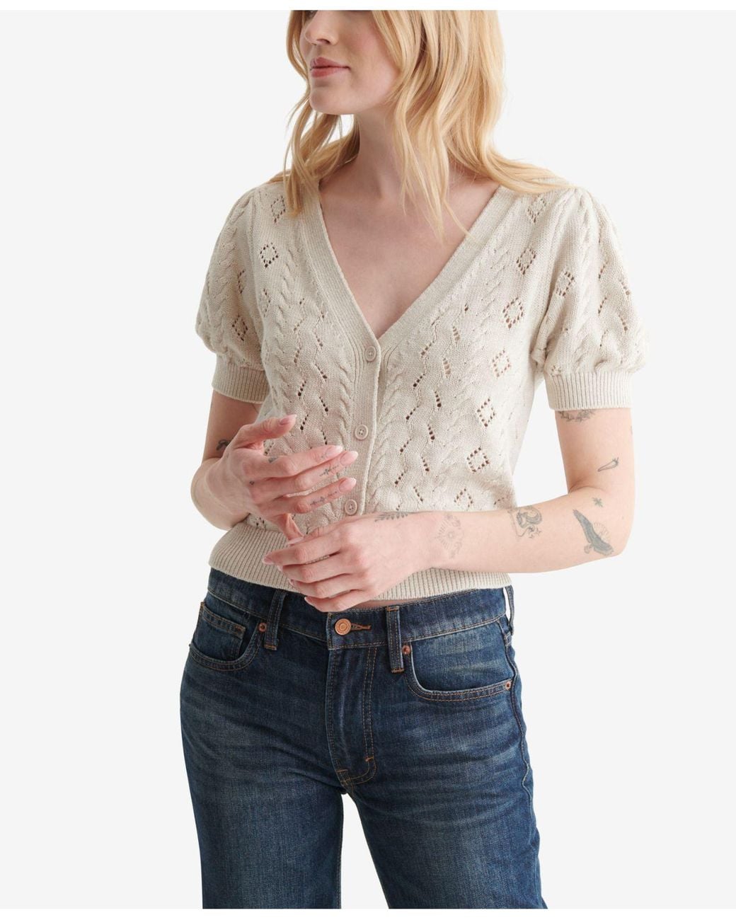 WHITE CARDIGAN SWEATER - ModishOnline.com