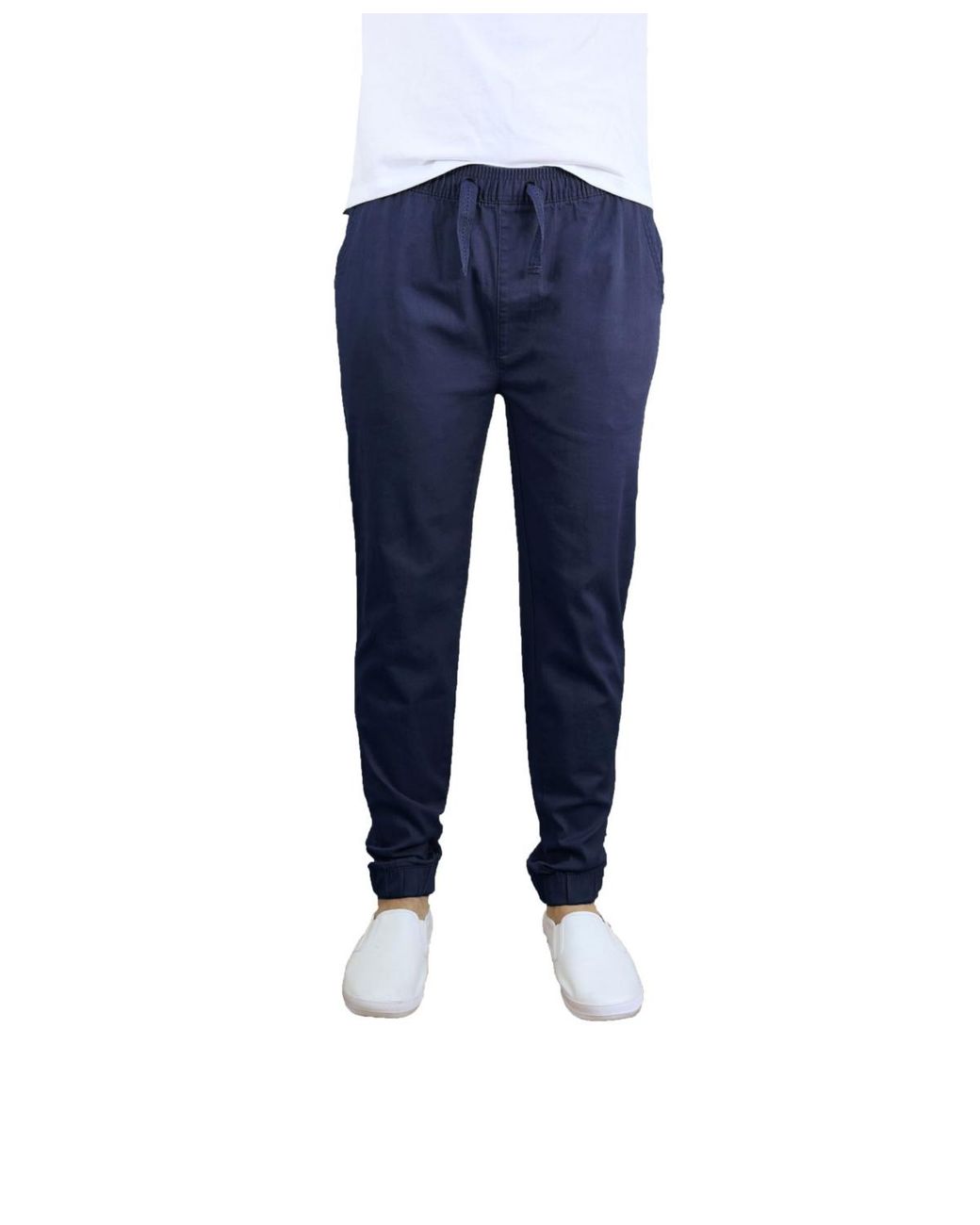 Galaxy By Harvic Blue Basic Stretch Twill joggers for men