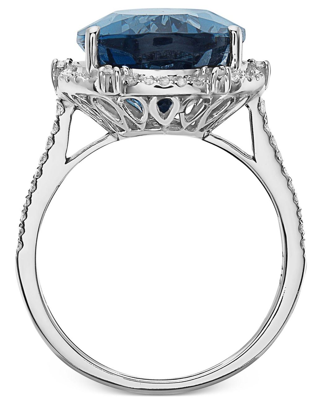 オシャレ エフィー コレクション リング アクセサリー レディース EFFYreg; Semi-Precious  Diamond  Statement Ring Blue Topaz/White Gold