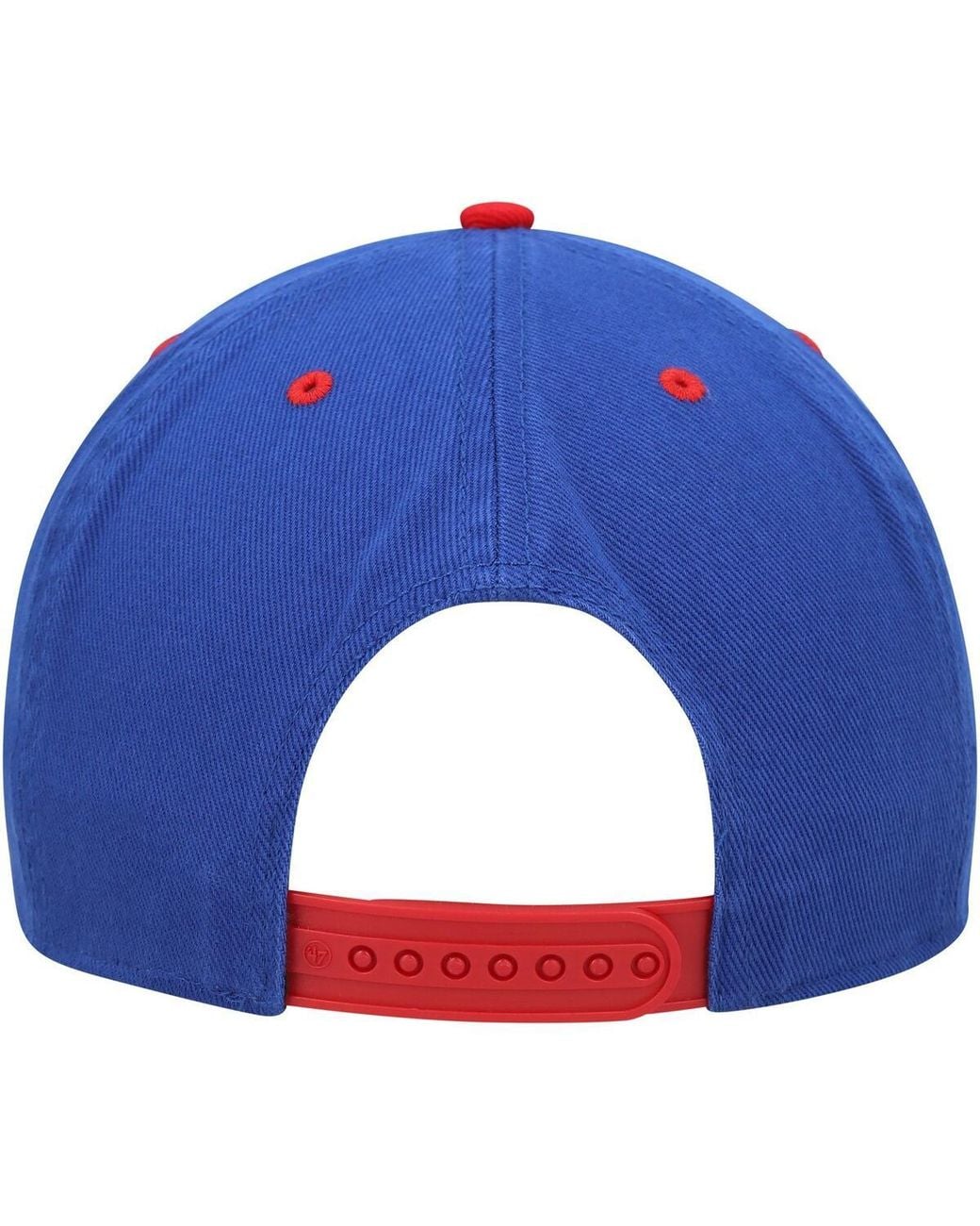 '47 Blue Kansas Jayhawks Double Header Hitch Adjustable Hat for men