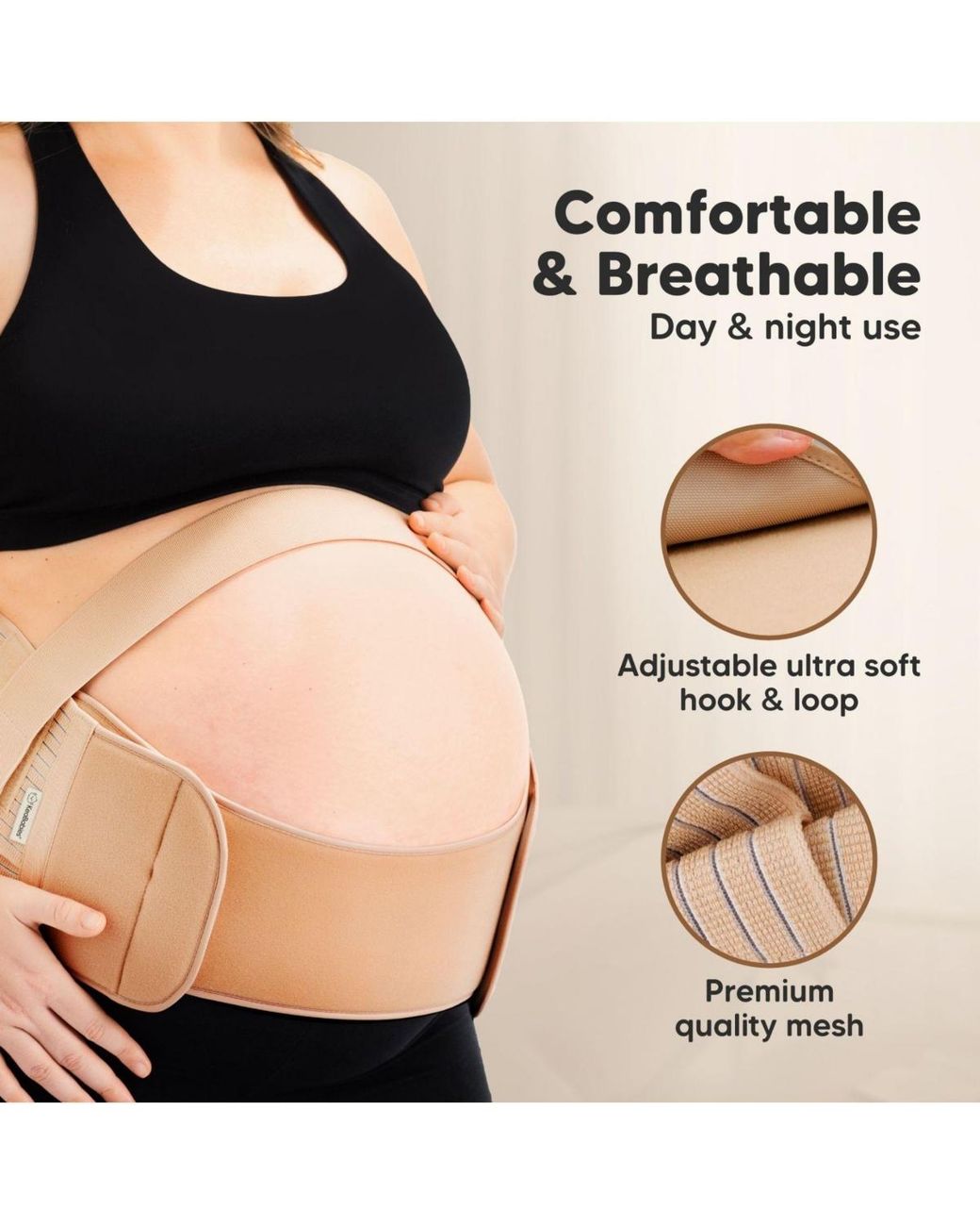 KeaBabies Black 2 In 1 Pregnancy Belly Support Band, Maternity Belt, Pregnancy Must Haves Baby Belly Bands