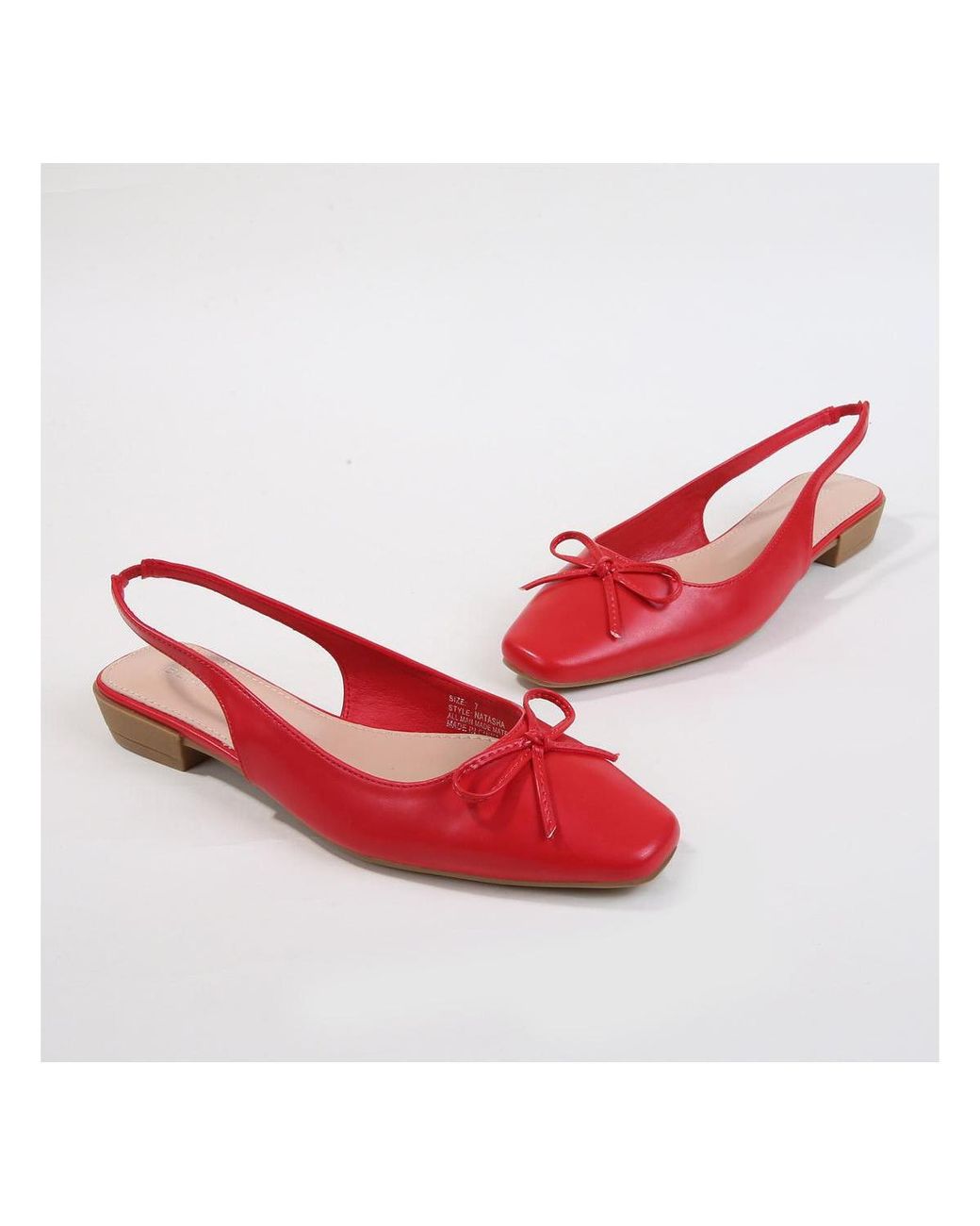 BERNESS Red Natasha Bow Flats