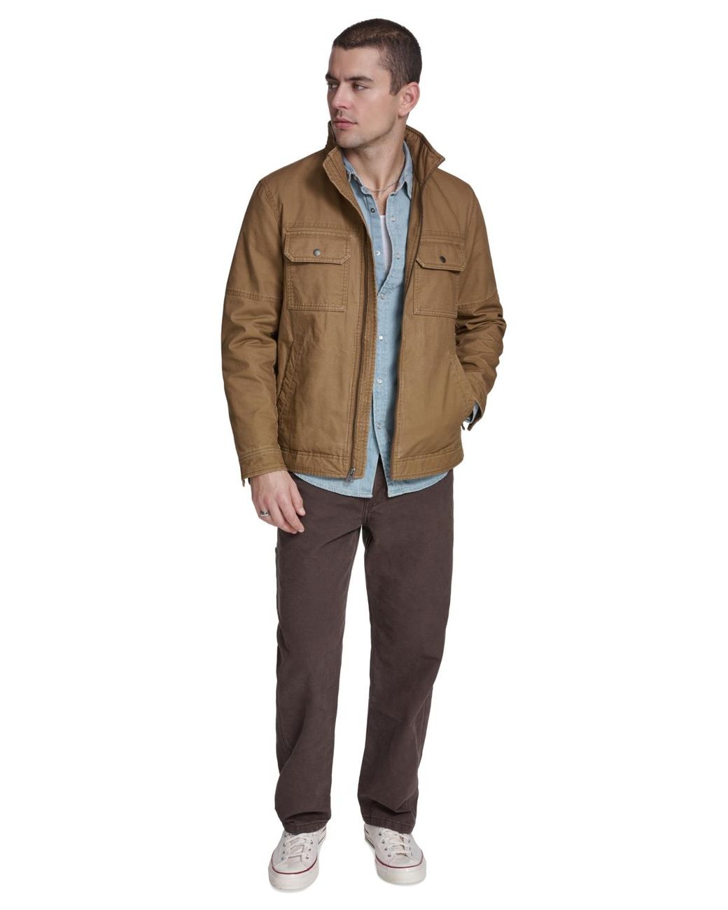 Levi's Brown Cotton Two Pockets Jacket for men