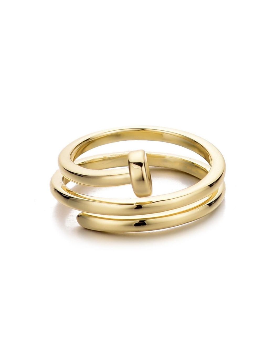 Adornia Metallic Nail Double Wrap Ring