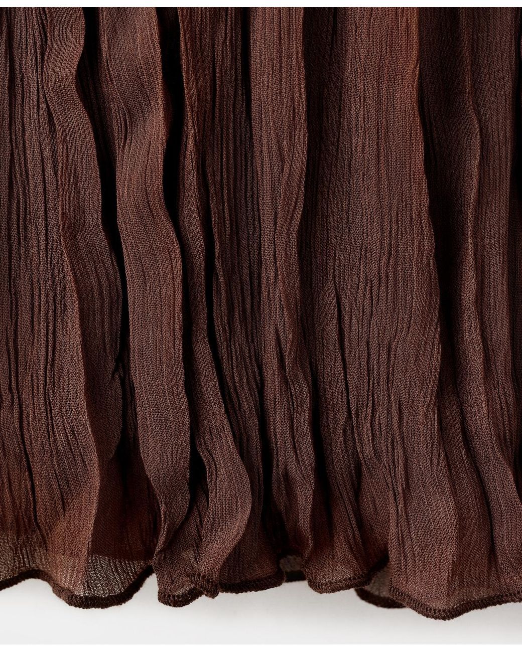 Mango Brown Ruffled Chiffon Blouse