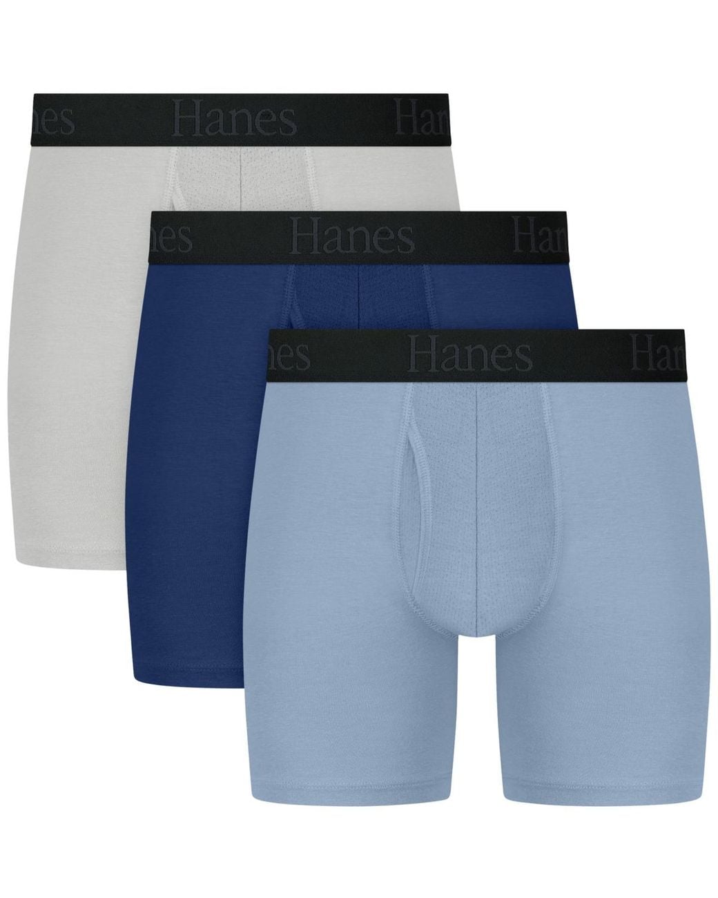Hanes Blue Ultimate Comfort Flex Fit Boxer Briefs for men