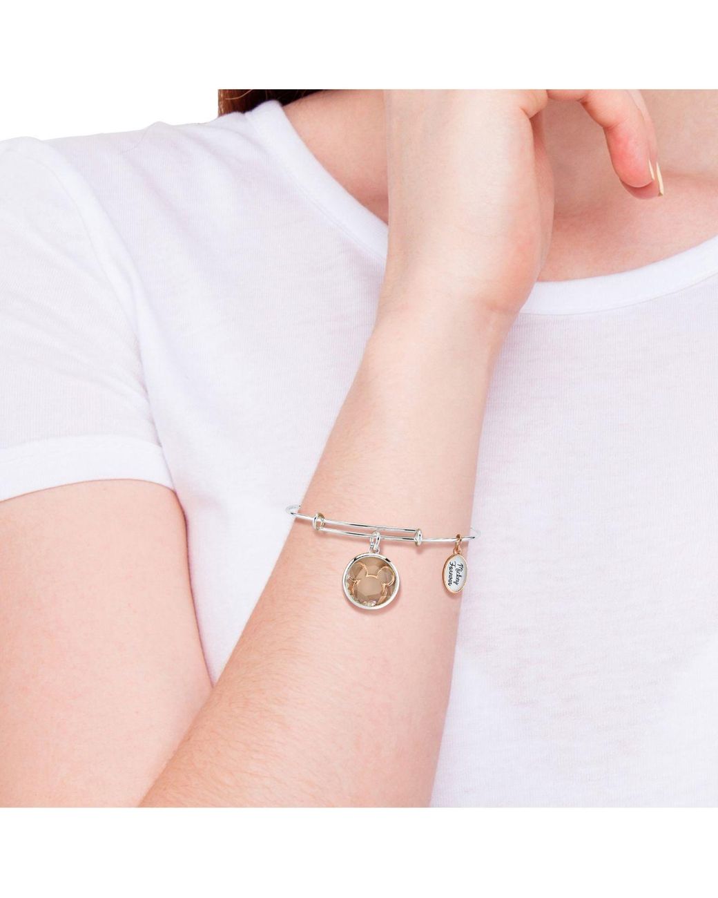 Silvertone Small Princess Crown with Pink Crystals Angel Expandable Bangle Bracelet
