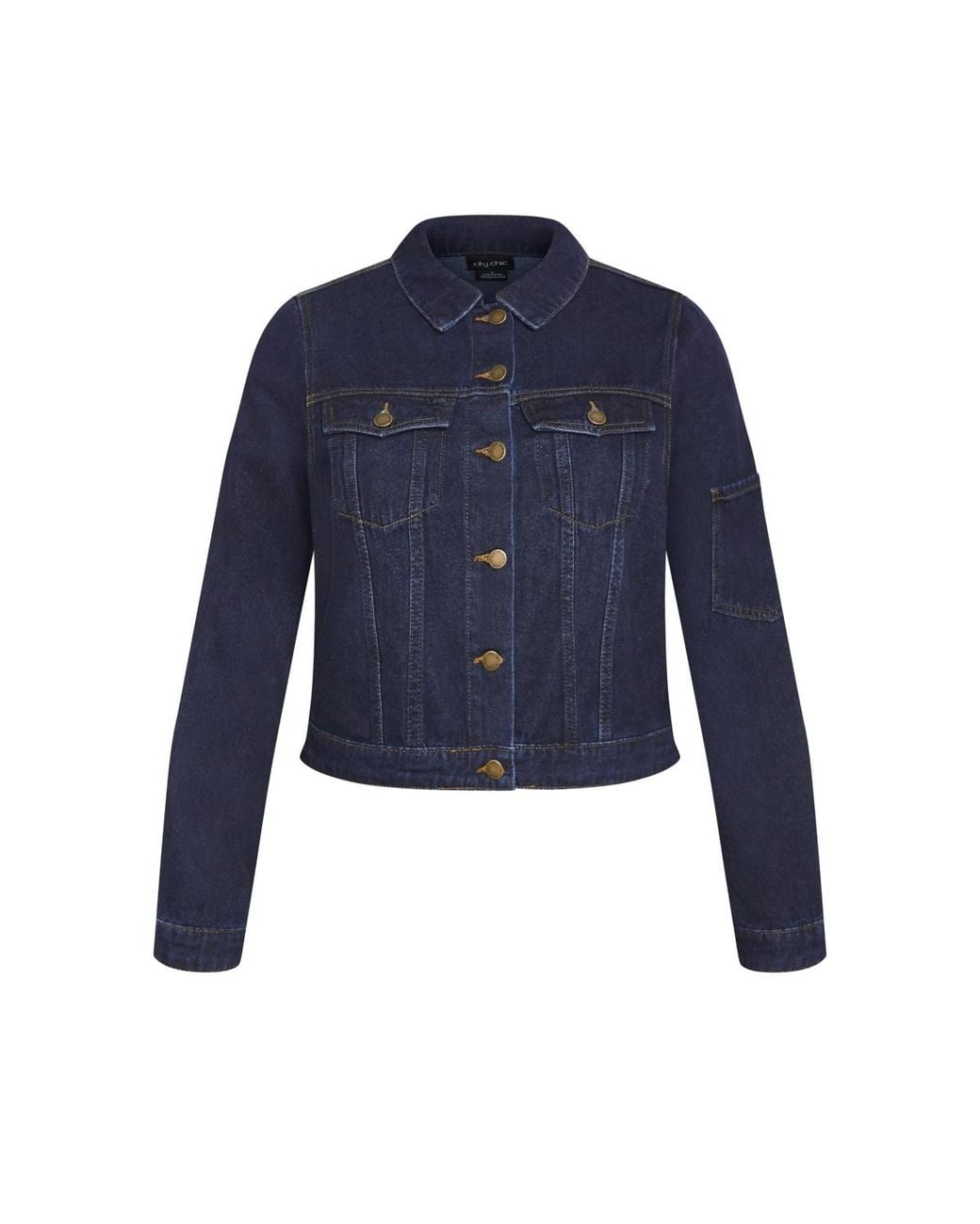 City Chic Blue Plus Size Denim Jojo Jacket