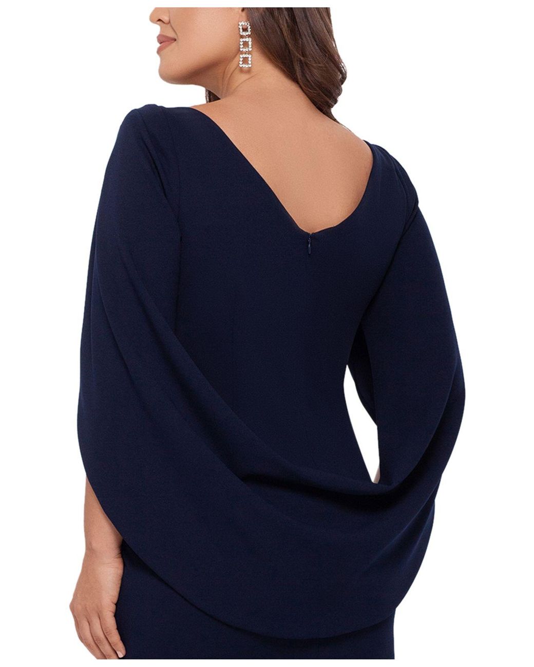 Betsy & adam plus top size chiffon capelet sheath dress