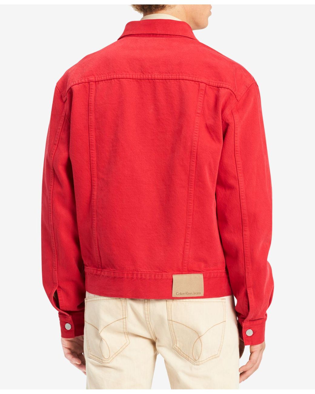 calvin klein red denim jacket