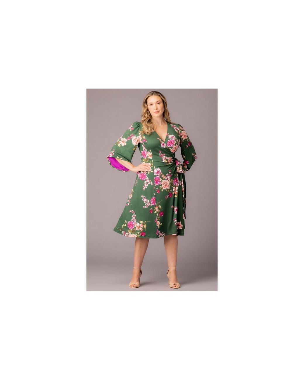 Kiyonna Black Plus Size Gemini Wrap Dress