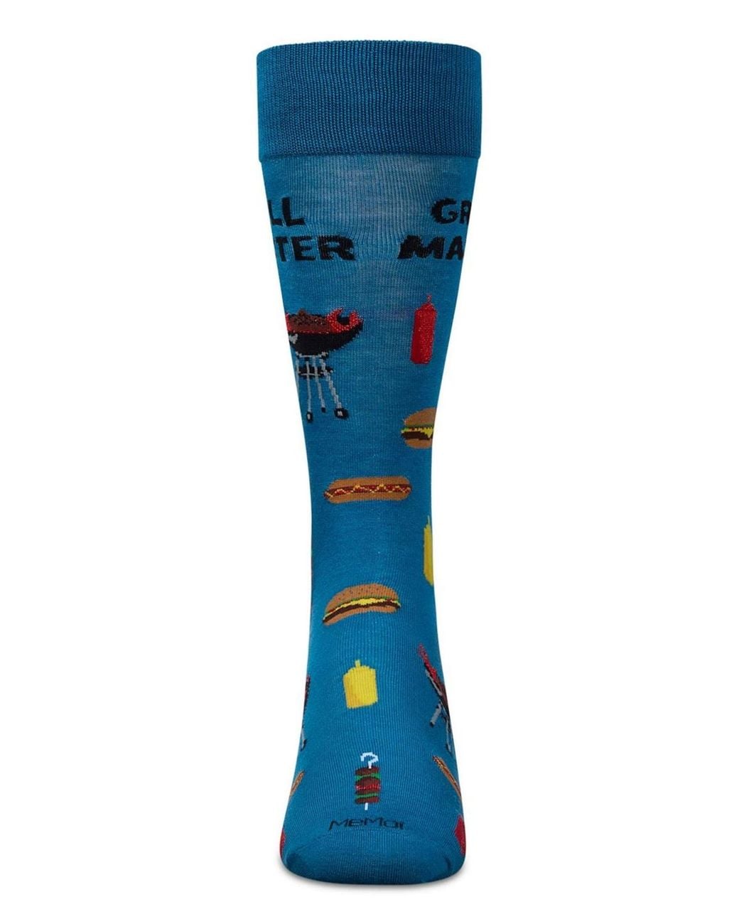 Memoi Blue Grill Master Rayon Crew Socks for men