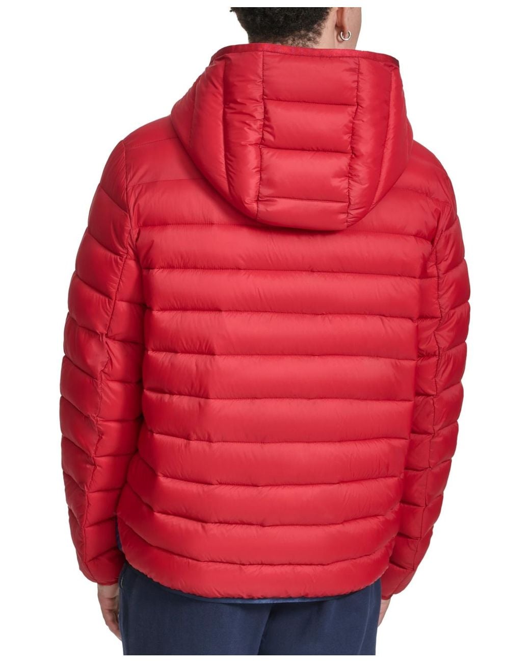 Champion Red Performance Quilted Hooded Jacket for men