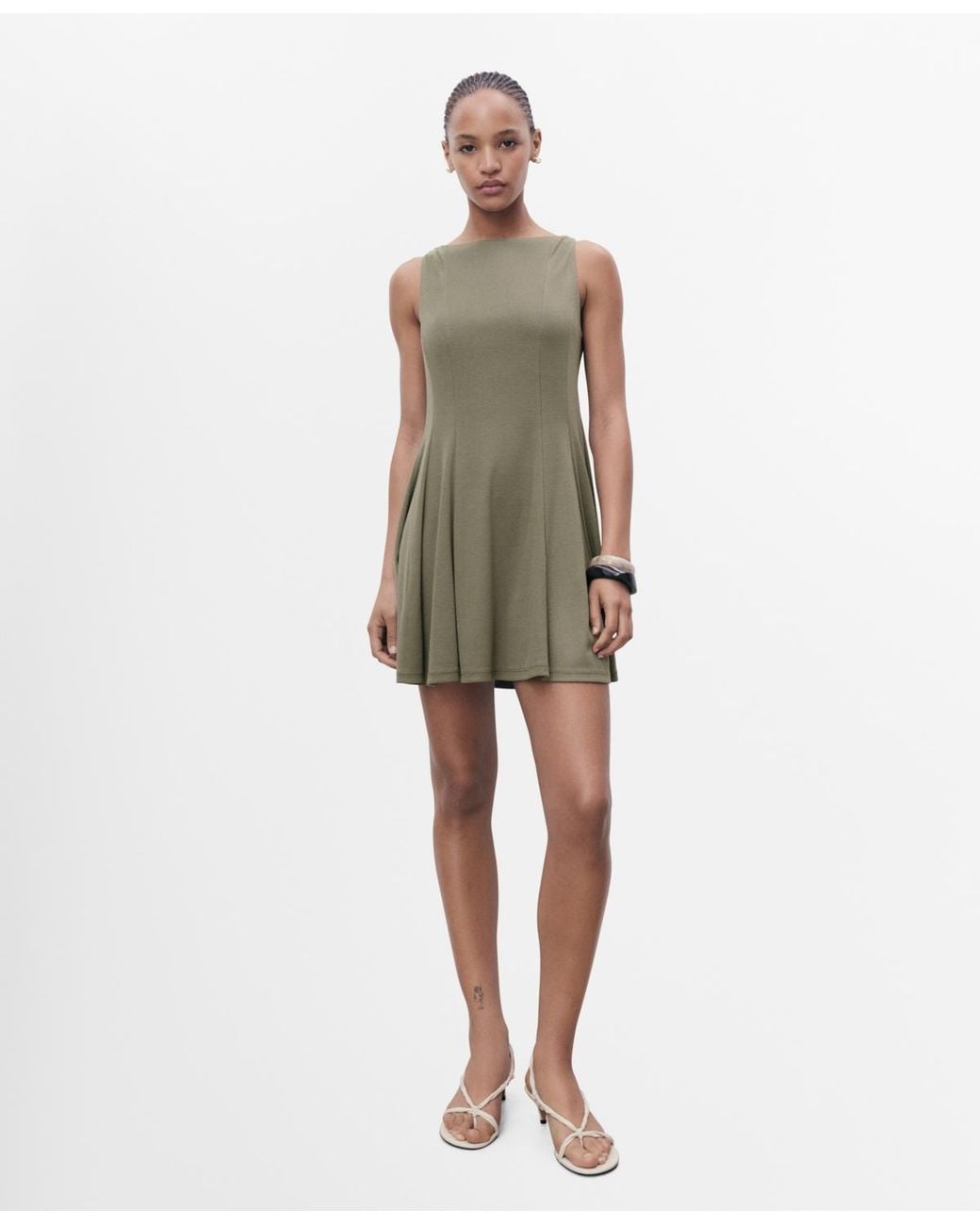 Mango Natural Short Flared Dress