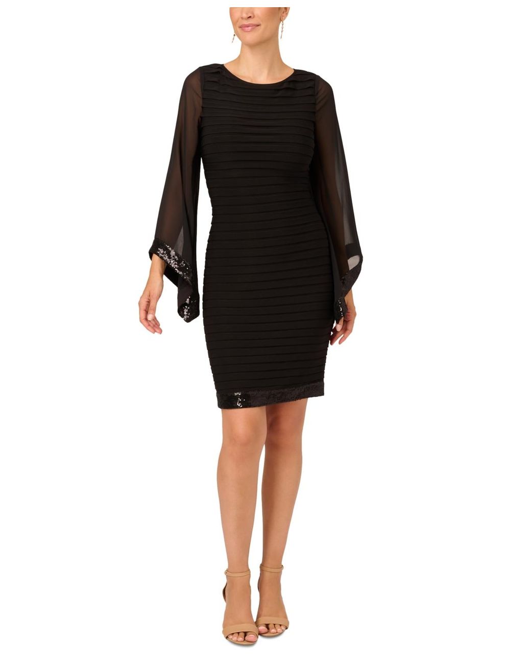 Adrianna Papell Banded Cocktail Dress in Black Lyst