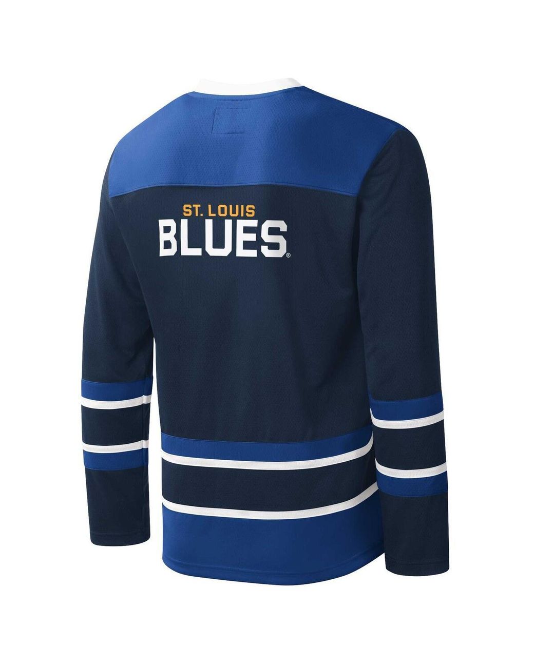 Men's Starter Blue/Navy St. Louis Blues Playoffs Color Block Full-Zip Hoodie