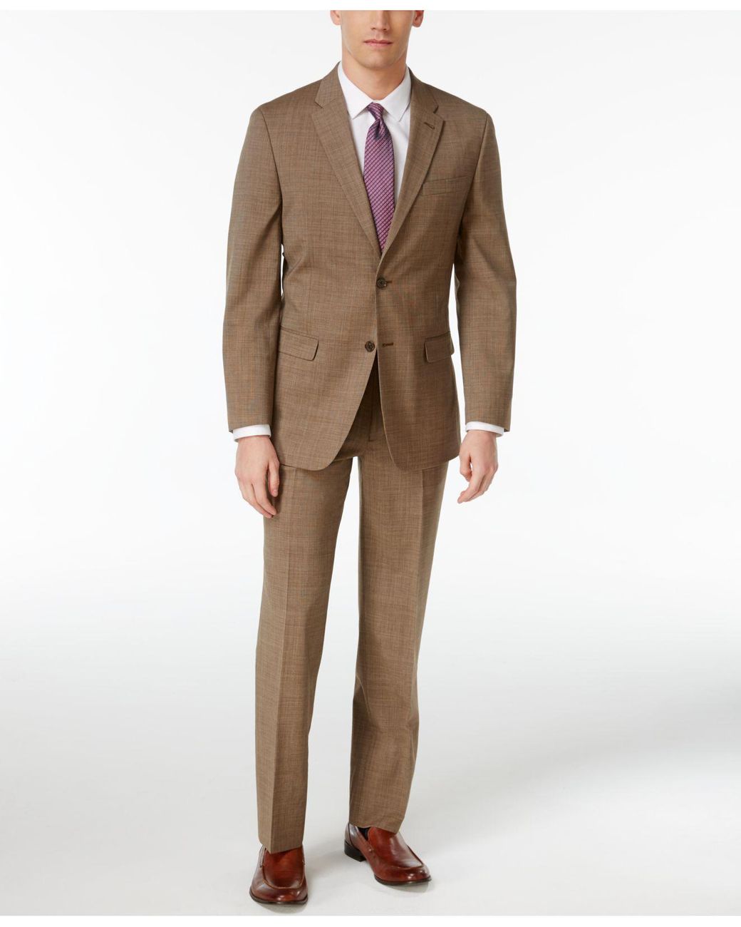 Tommy Hilfiger Men's Slim-fit Stretch Performance Light Brown Pindot Suit  for Men | Lyst