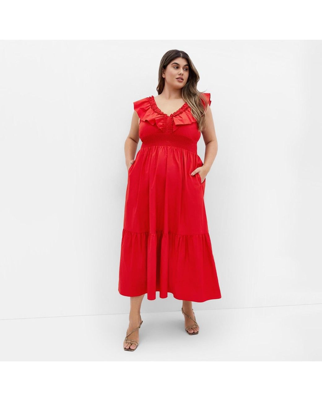 City Chic Plus Size Kelly Maxi Dress in Red | Lyst