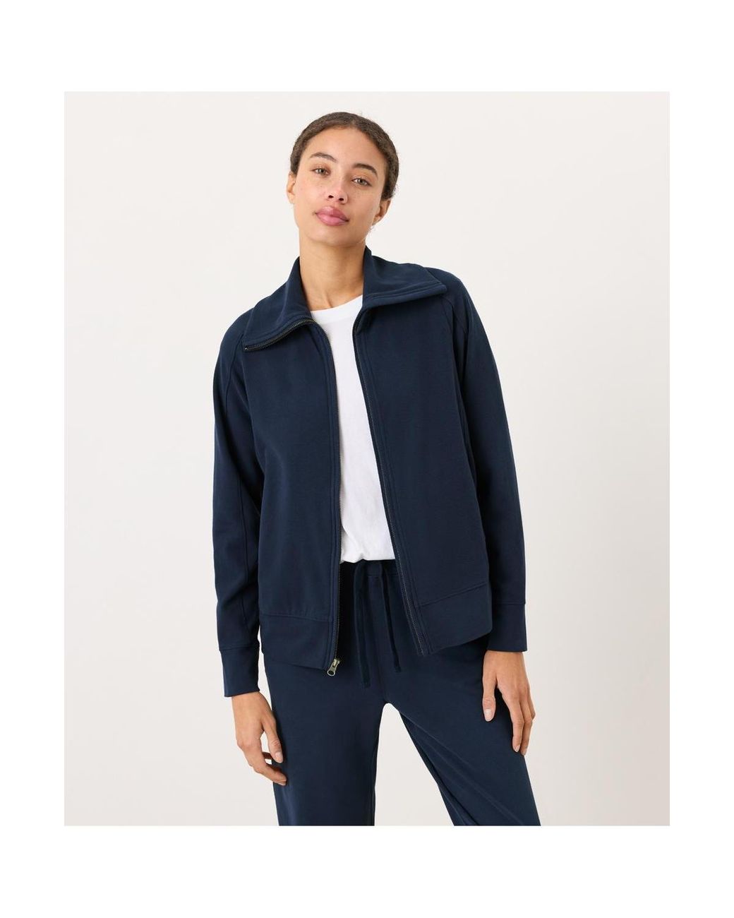 Pact Blue Cloudknit Zip Jacket