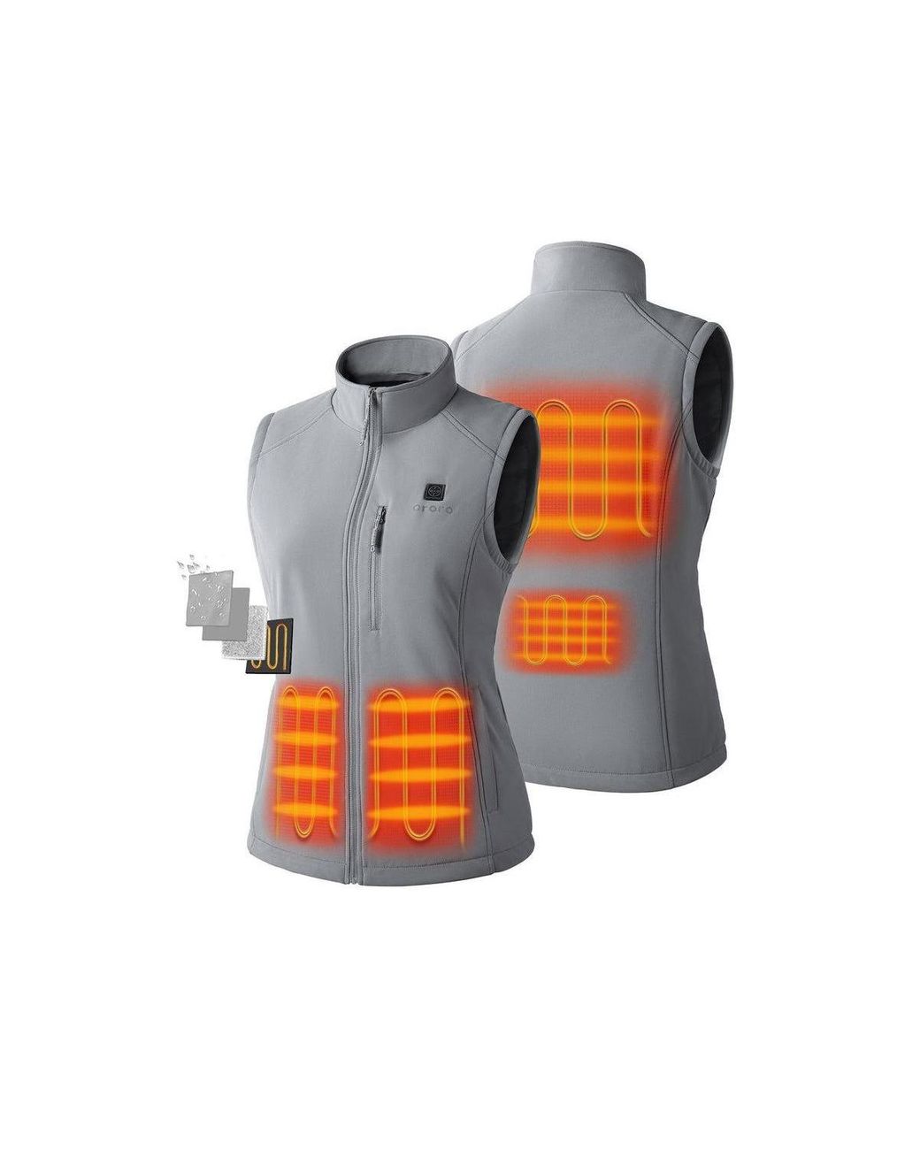 Ororo Gray 4-zone Heated Softshell Vest