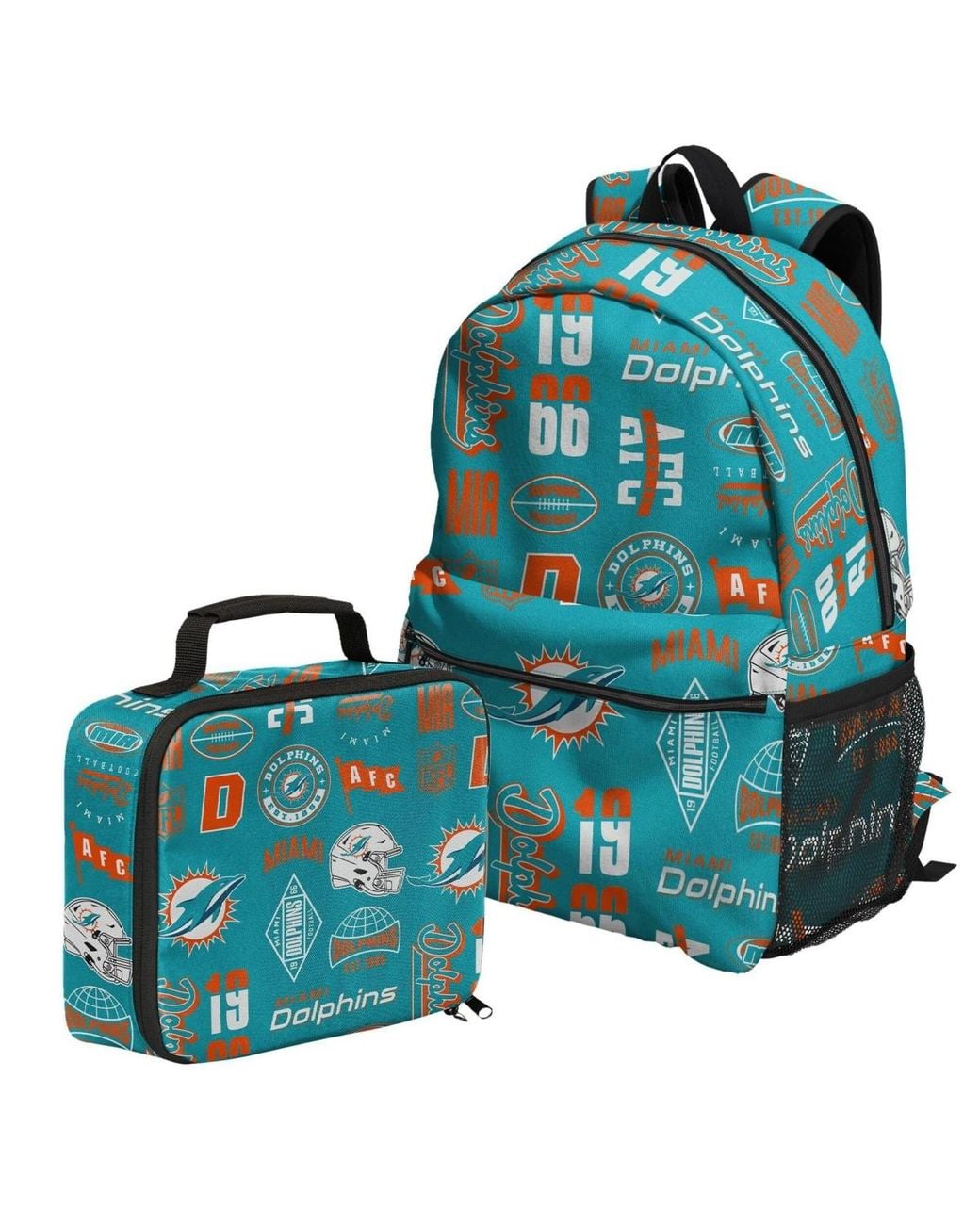 Outerstuff Blue Miami Dolphins Backpack And Lunchbox Set