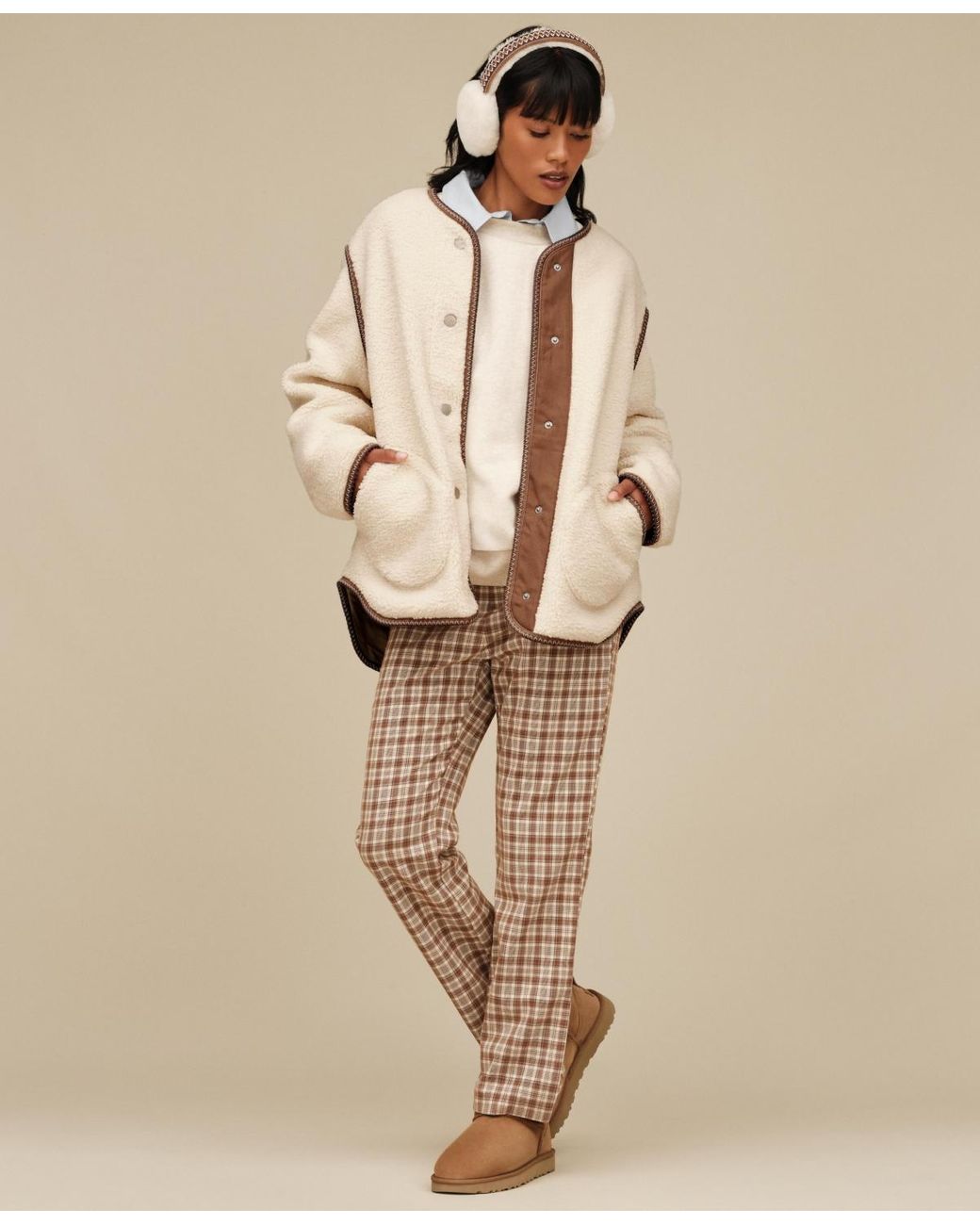 Ugg Natural Emerson Braid Front-placket Jacket