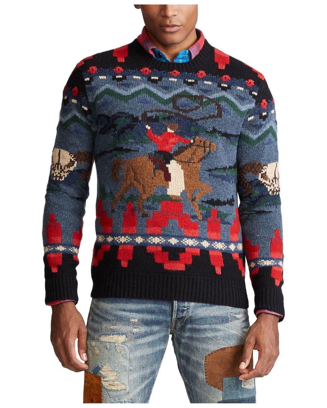 Polo Ralph Lauren Wool & Cashmere Hand Knit Cowboy Sweater for Men Lyst