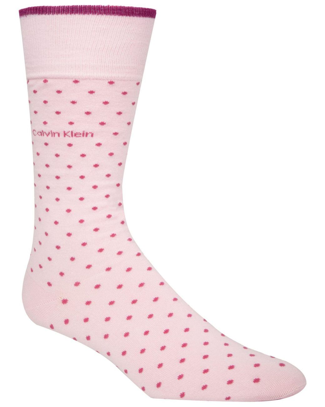 Calvin Klein Cotton Giza Pindot Crew Socks in Pink for Men - Lyst