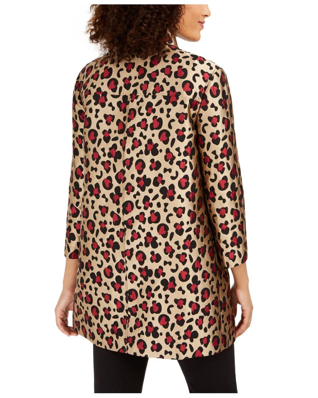 anne klein leopard print coat