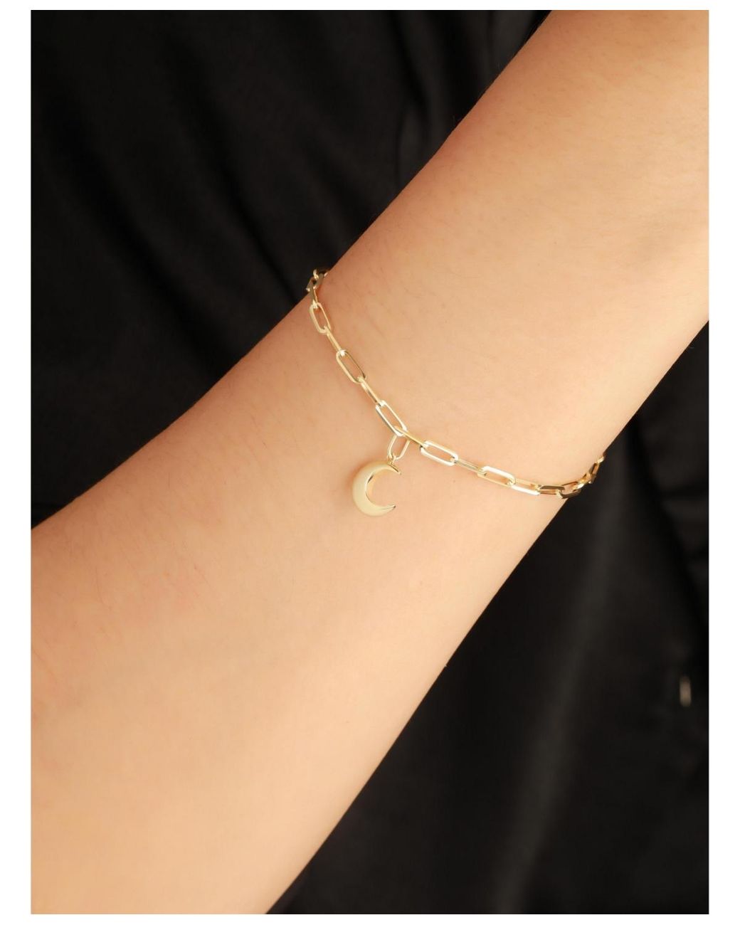 DEVATA Metallic Crescent Moon Charm