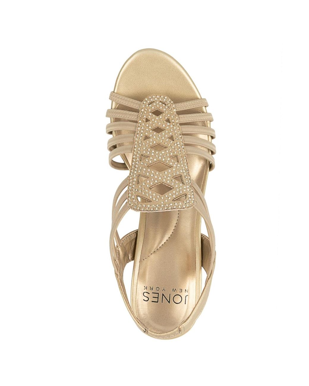 slim fit dress slacks Franco Sarto L-Destin Gold Strappy Flats main image 1