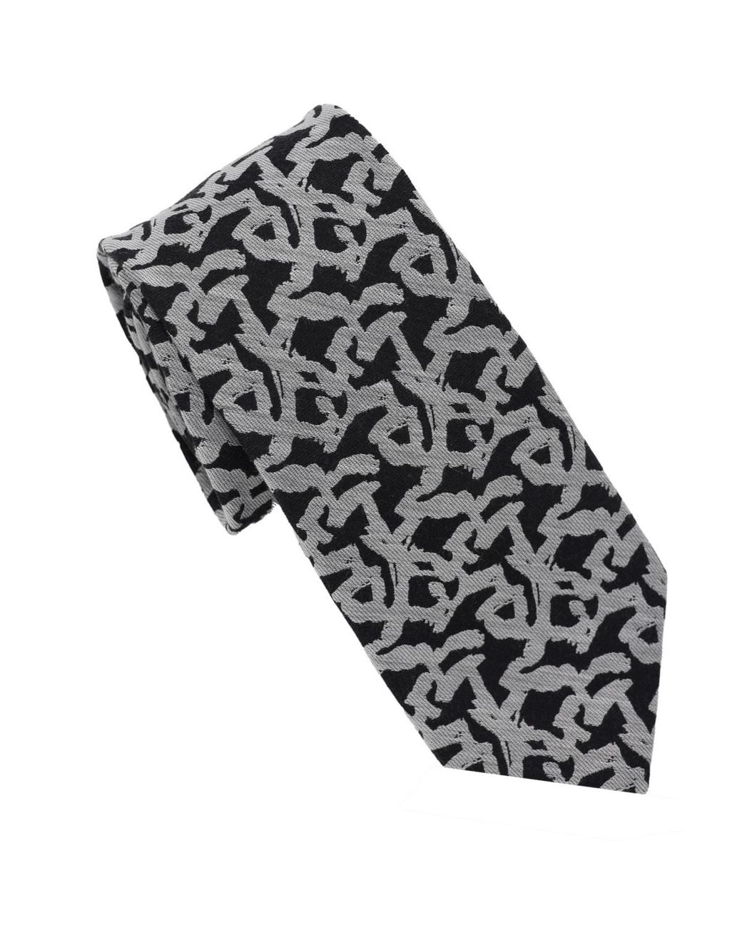 Karl Lagerfeld Black Pattern Classic Tie for men