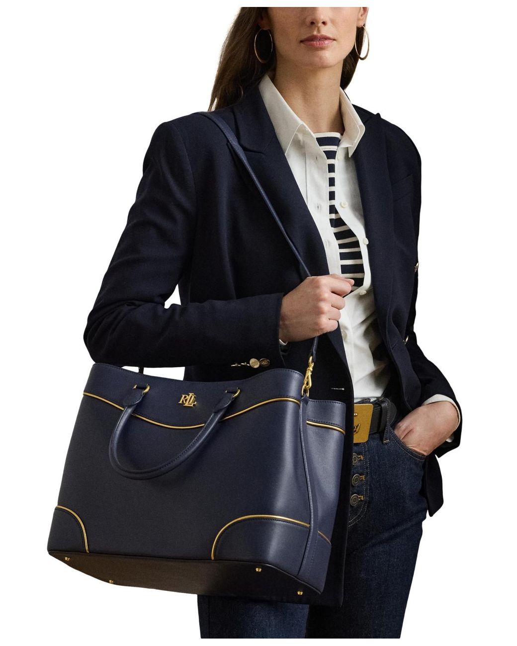 特別価格！ Ralph Lauren 最新 Two-Tone Leather Large Satchel s7-1469516_lifestyle?wid=1200&