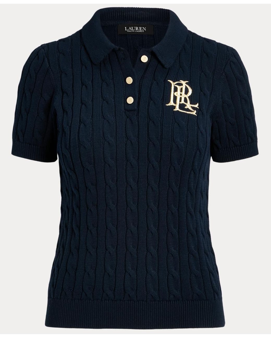 Ralph Lauren Blue Cable-knit Polo Shirt