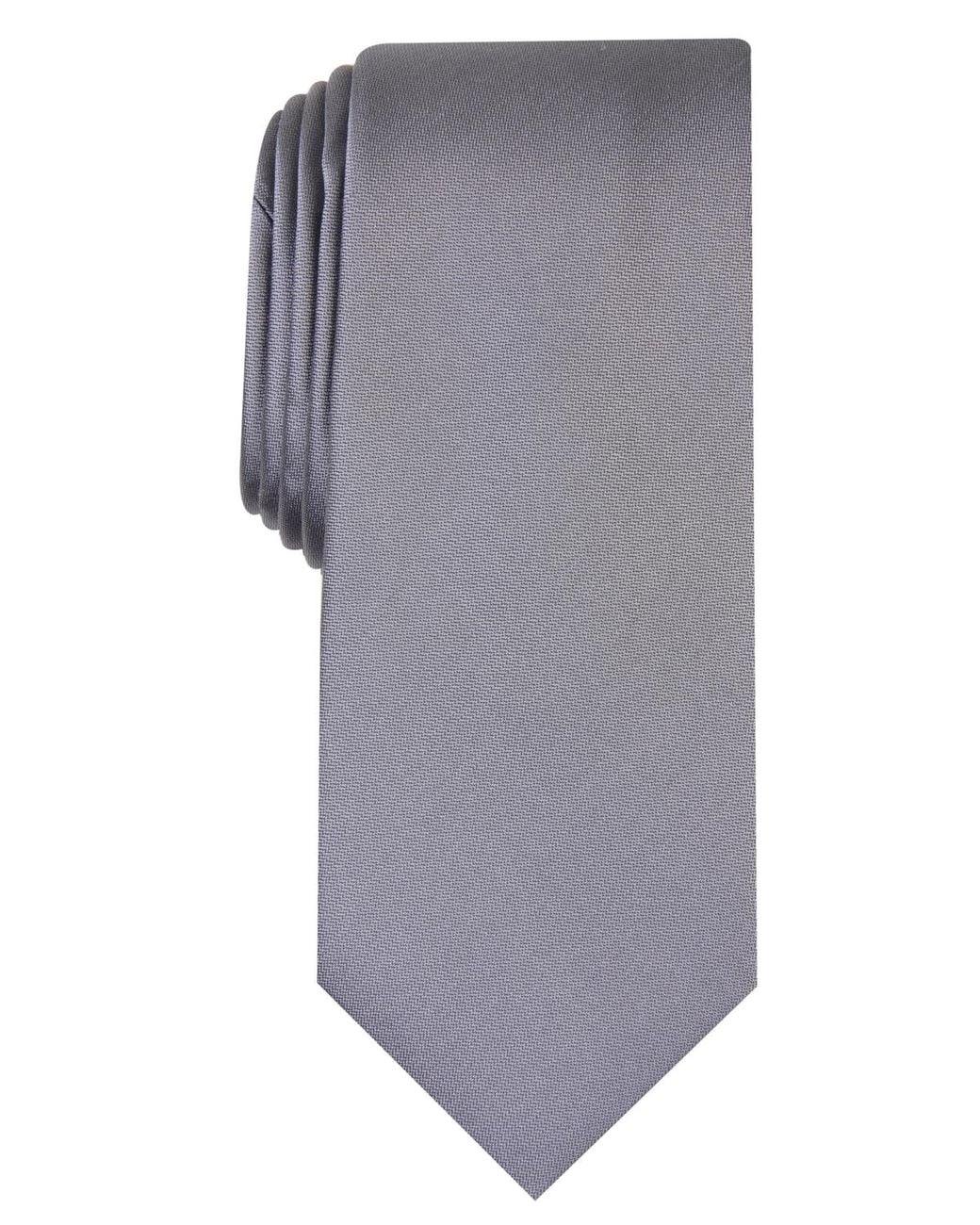 Alfani Gray Solid Texture Slim Tie for men