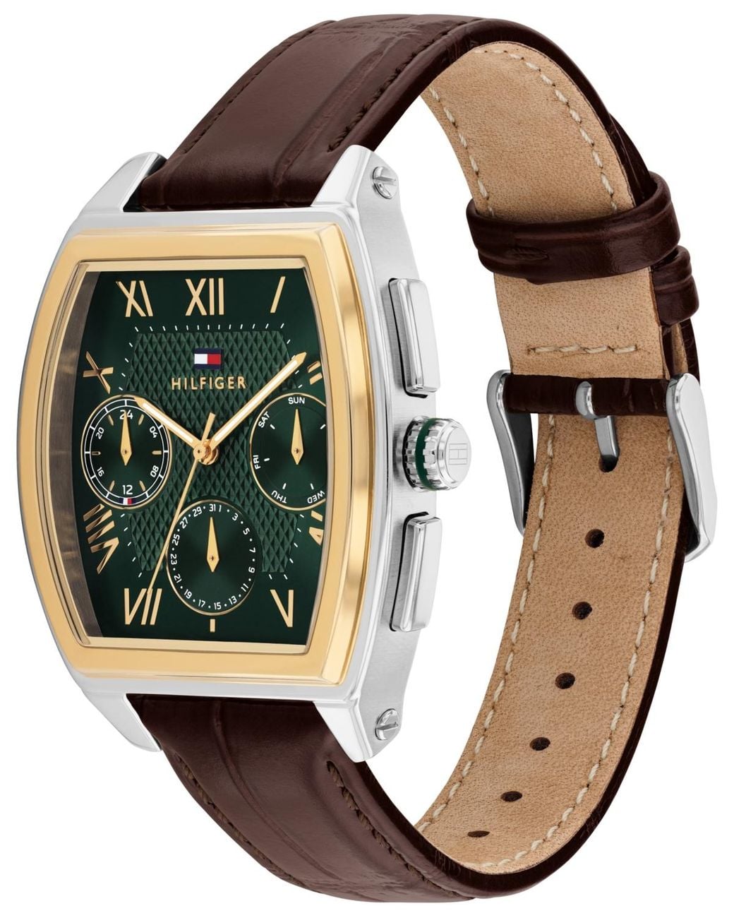 Tommy Hilfiger Brown Multifunction Leather Bracelet Watch for men