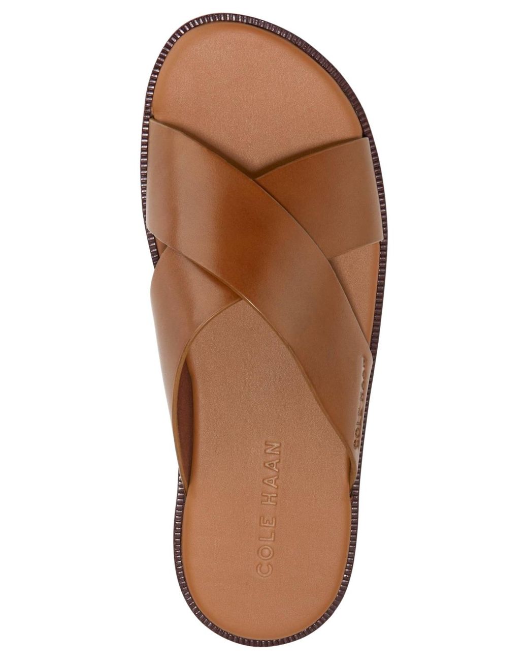 Cole Haan Nantucket Cross Strap Slip on Slide Sandals in Brown for Men Lyst