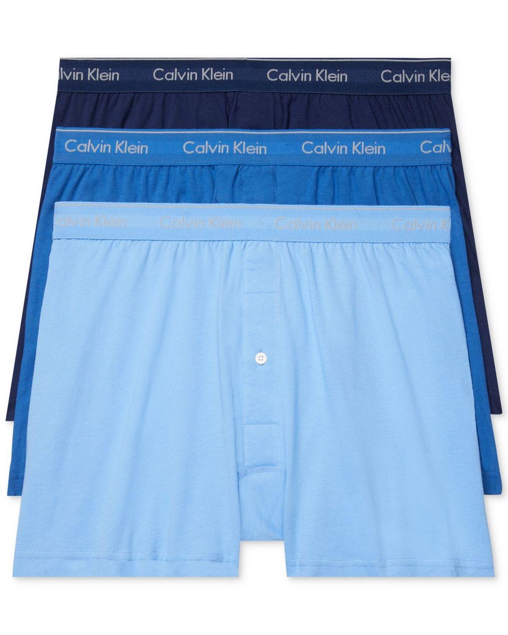 Calvin Klein 3-pack Cotton Classics Knit Boxers in Blue for Men - Lyst