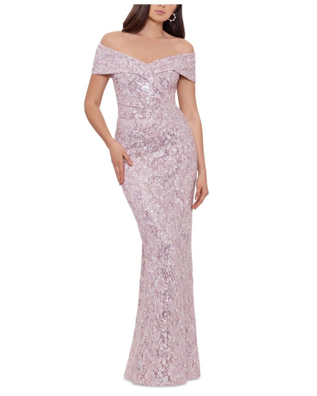 Xscape Petite Sweetheartneck Sequin Gown in Purple Lyst