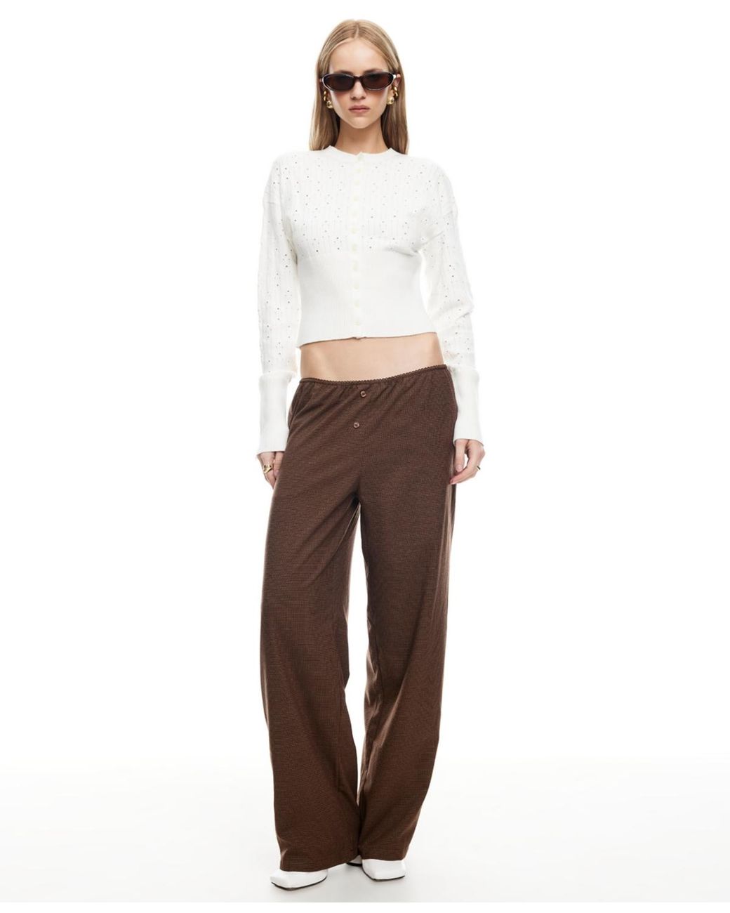 Lioness White Shimmer Shift Sweater