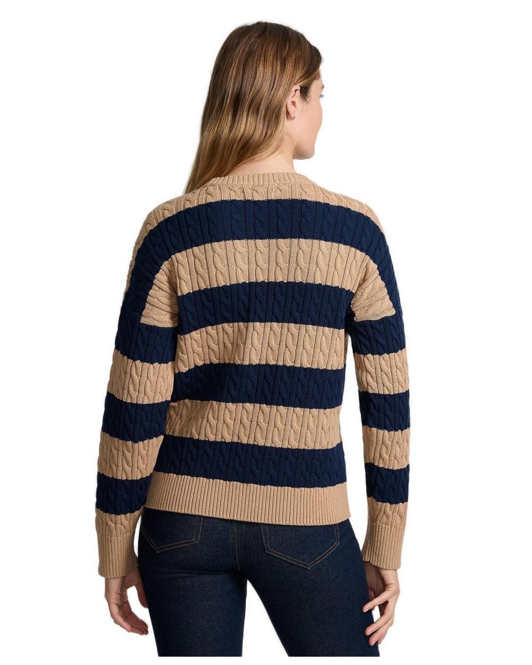Lands' End Blue Drifter Classic Cable Sweater