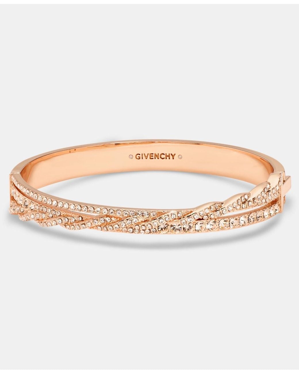 Givenchy White Pave Twist Bangle Bracelet