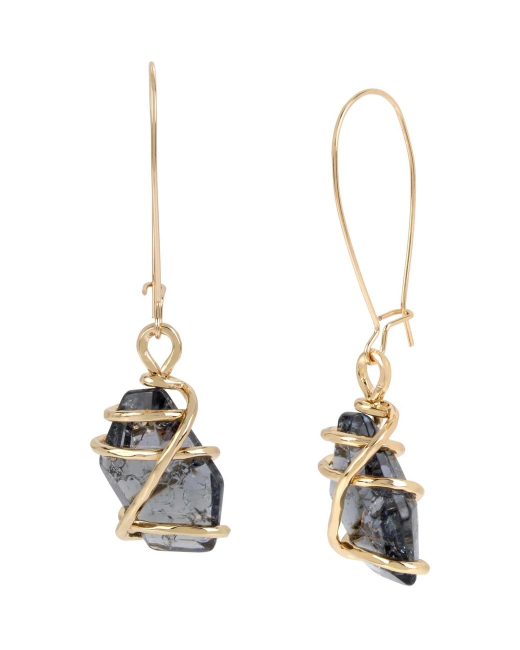 Robert Lee Morris Metallic Caged Stone Dangle Earrings
