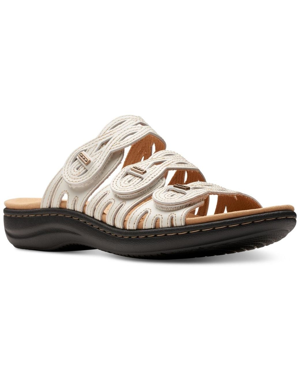 Clarks Multicolor Laurieann Ruby Scalloped Strap Slide Sandals