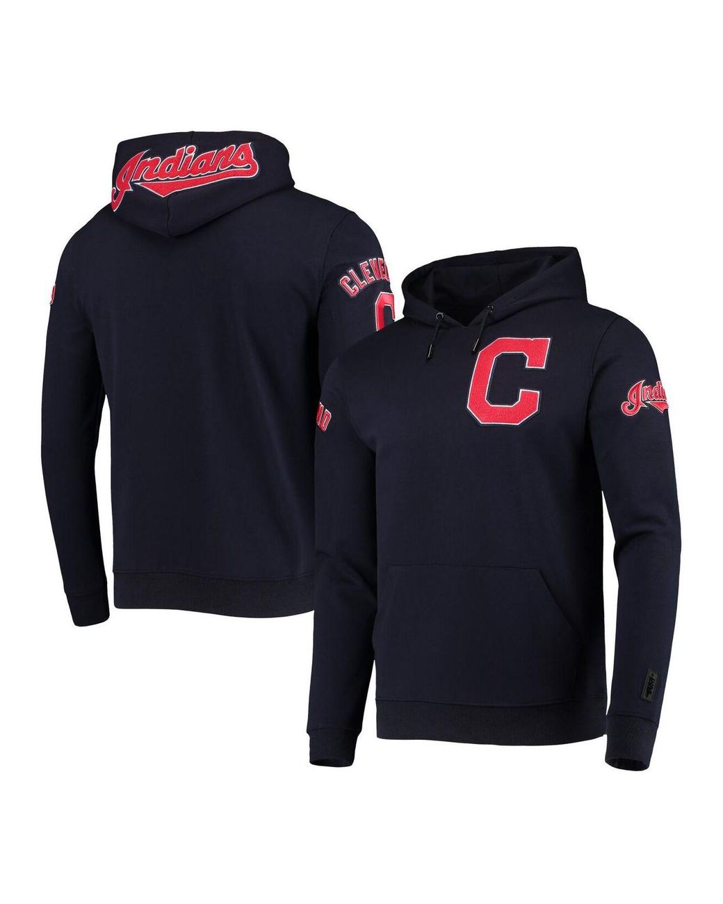 Pro Standard Navy Cleveland Indians Team Logo Pullover Hoodie in Blue