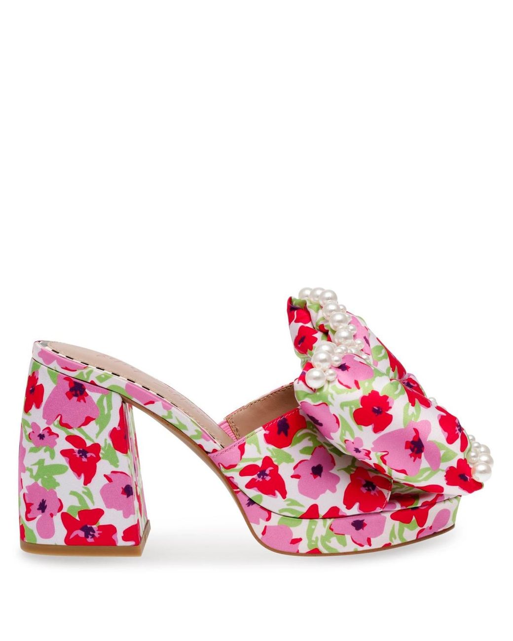 women's maccie beaded bow platform dress sandals Betsey Johnson Maccie Beaded Bow Platform Dress Sandals in Red