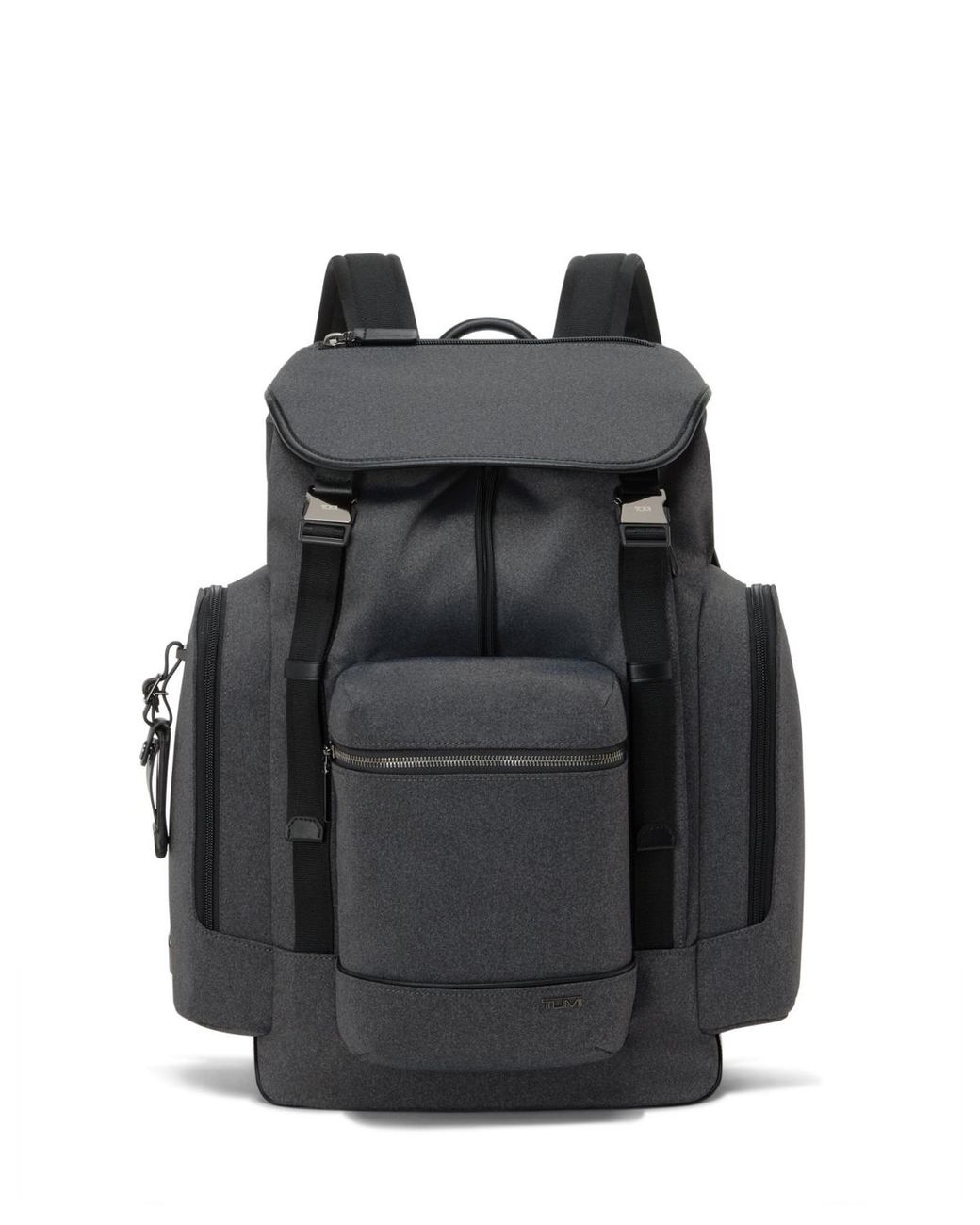 Tumi Black Harrison Griffen Flap Backpack for men