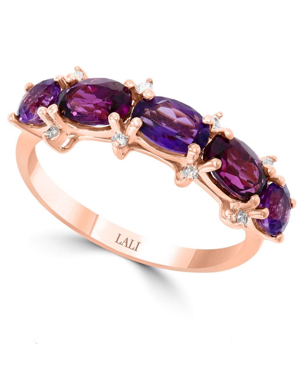 Lali Jewels Multigemstone (21/4 Ct. T.w.) & Diamond (1/20 Ct. T.w.) Ring In 14k Rose Gold Lyst