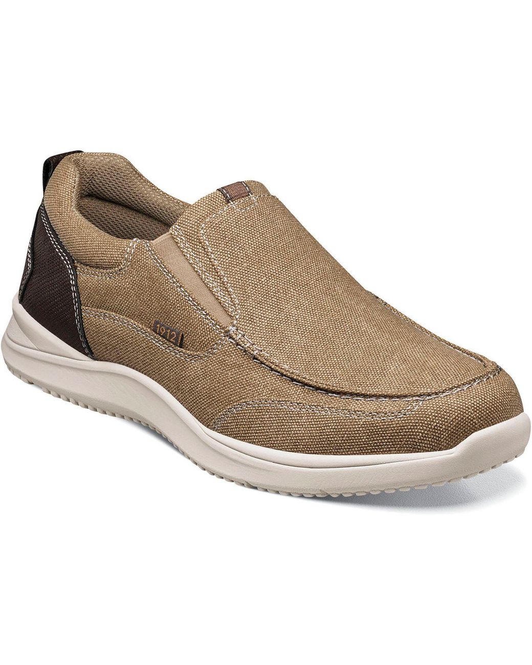 Nunn Bush Conway Canvas Moc Toe Slip-on Loafer in Khaki (Natural) for ...
