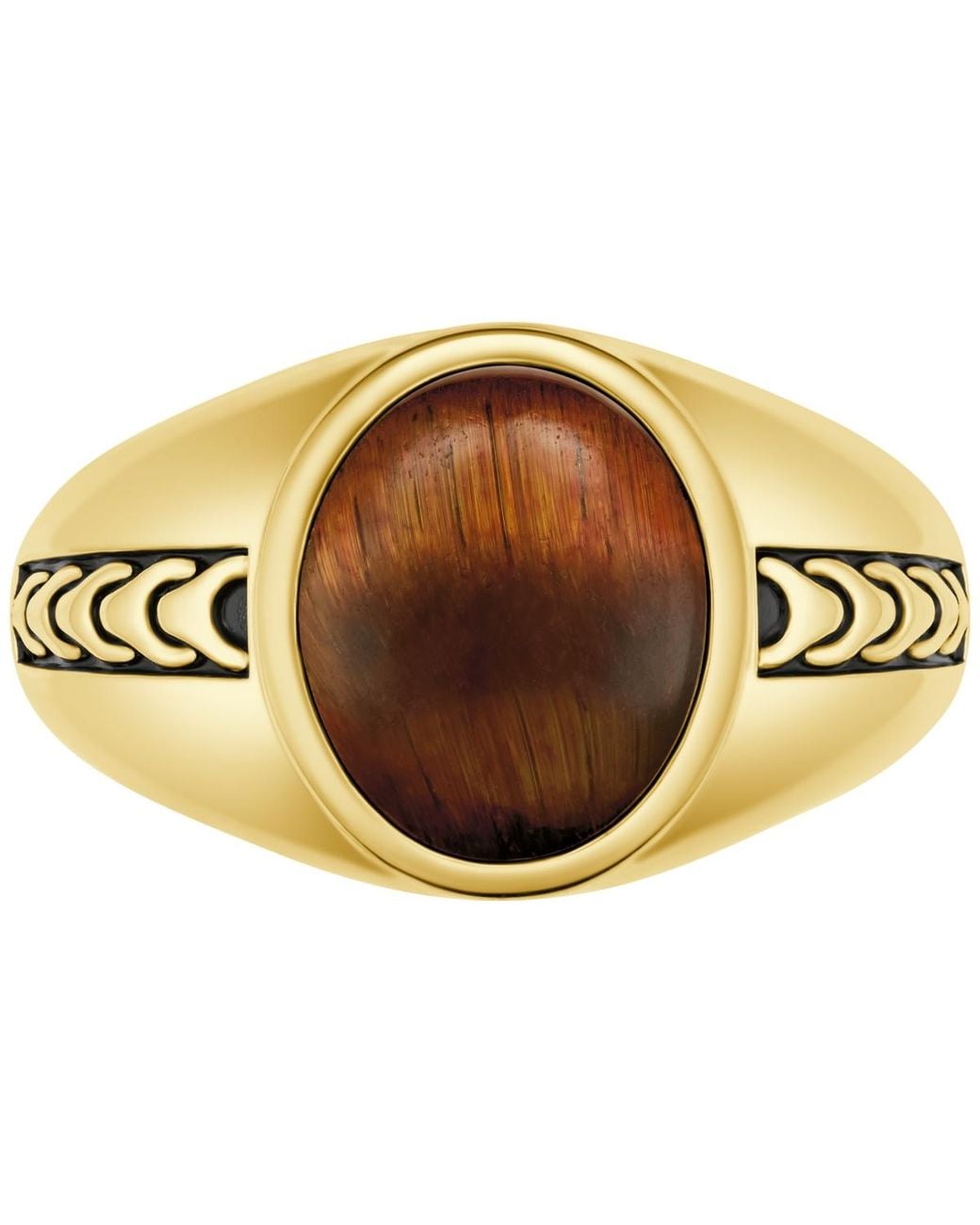 Bulova Metallic Gold Plated Statement Ring for men